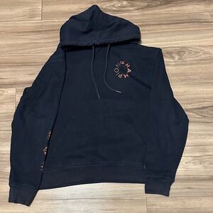 Champion Navy Blue Hoodie with Orange Accents